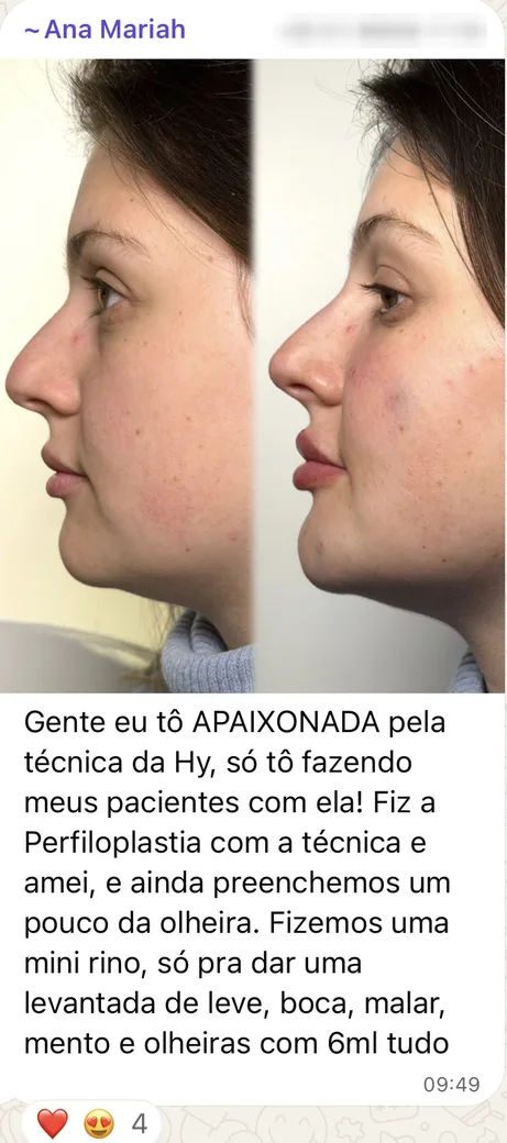 Print do depoimento de Ana Mariah no grupo de alunas