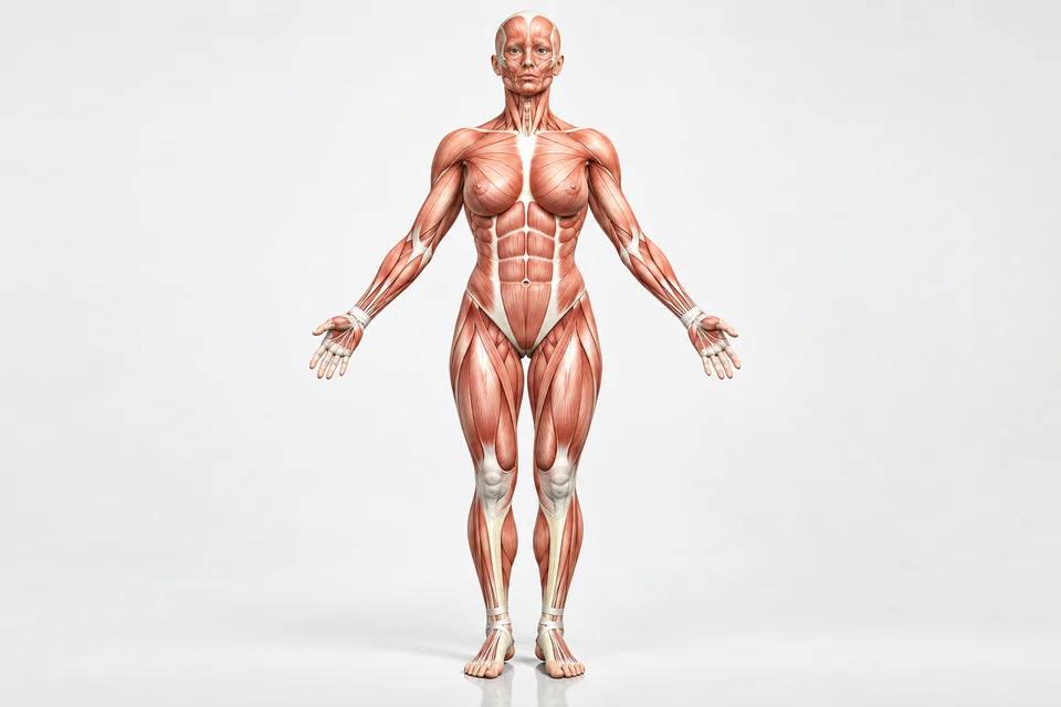 Ilustração anatômica da musculatura do corpo humano